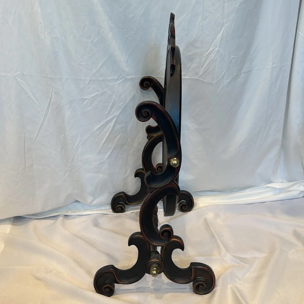 Elegant Black Oval Large Table Top Vanity Mirror by Euromarchi - Made in Italy - Picture 2 of 9